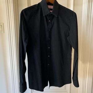 Thomas Pink Men's Super Slim Shirt Black - 15.5